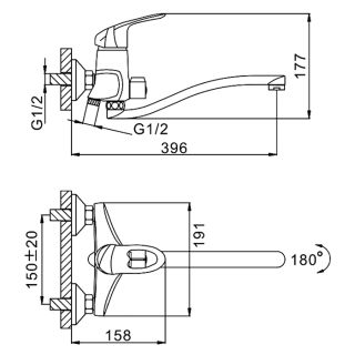 Смеситель для ванны и душа Frap F2205 хром